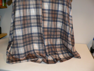 Women's Plus Size Henley Top - Short Sleeve Button Down Plaid Shirt, Casual & Business (Khaki, 5X)