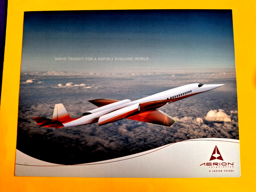 China Supersonic Business Jet AERION Brochure Data Card with details 11in x 8in - 第 1/2 張圖片