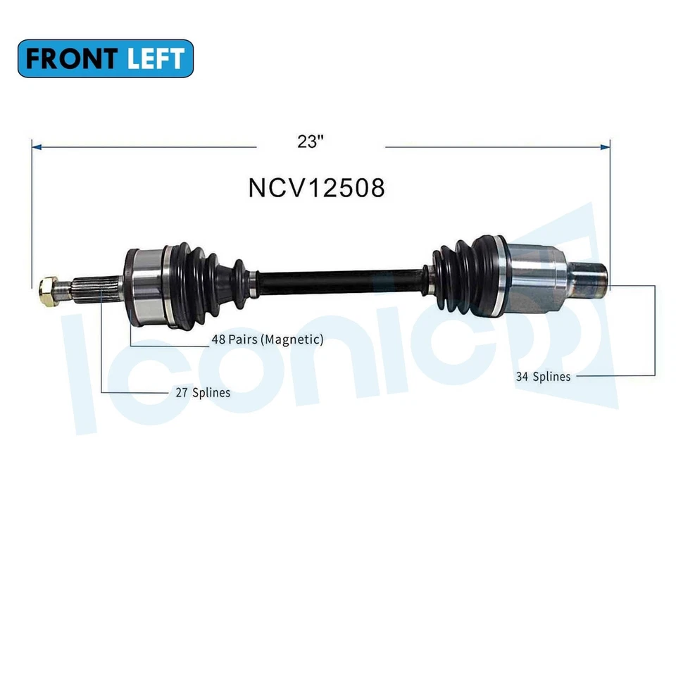 Front Left CV Axle Shaft Assembly for 1986-2005 Mercury Sable 3.0L 3.8L NCV11521 Foto 2 de 4