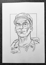 Predator Hawkins Shane Black ORIGINAL PENCIL SKETCH Tim Shinn