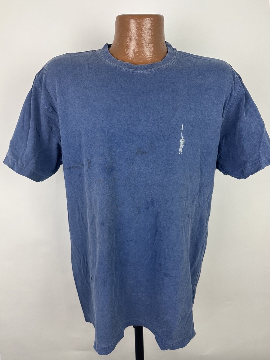 90s j.CREW ジェークルー Tシャツ ロゴ 染み込み USA製 Vintage 90s J CREW Logo T-shirt M Pigment Dyed Faded Blue