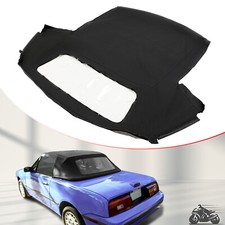 For Ford Mercury Capri 1990-june 1993 Black Convertible Soft Top Plastic Window