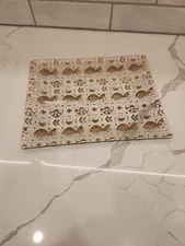 Vintage Georges Briard Gold Persian Garden Glass Tray Signed 10.5 X 8.5