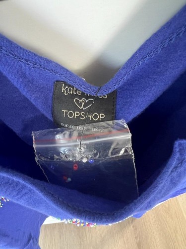 VINTAGE..UNWORN..NWT KATE MOSS TOPSHOP BLUE 'LOVE' T SHIRT SIZE AU/UK12 - Bild 8 von 8
