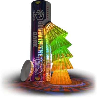 EAGLES LED Badminton Shuttlecocks 5 Pack Lighting Birdies Nylon Glow In the Dark Balls