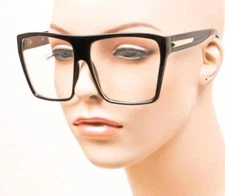Retro Look XXL BIG Drop Large Square Clear Lens Fashion Eyeglasses Frames 9688