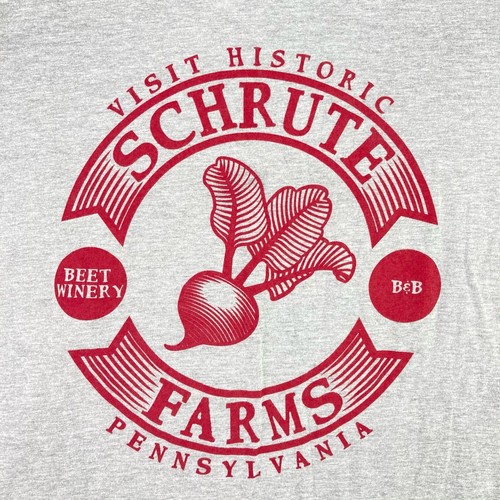 The Office Men's Schrute Farms Graphic Short Sleeve T-Shirt Gray • Medium - Picture 2 of 5