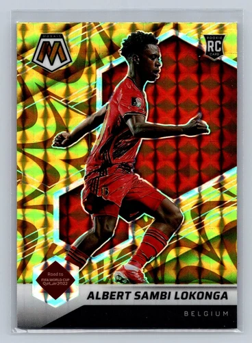 2021-22 Panini Mosaic World Cup #192 Albert Sambi Lokonga Rookie Gold Reactive