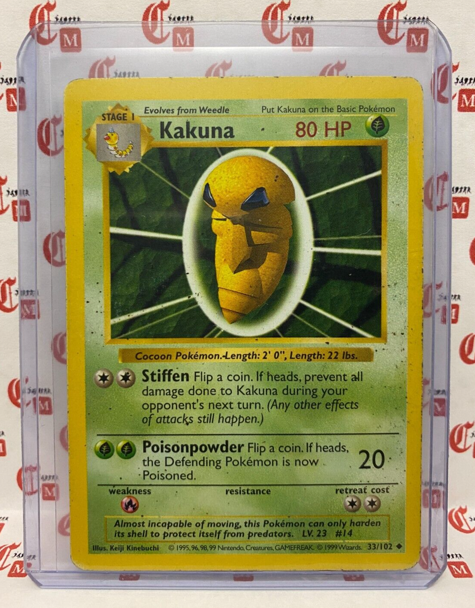 Kakuna Shadowless　WOTC Kakuna - Shadowless - Pokémon Unlimited Base Set 1999 TCG 33/102