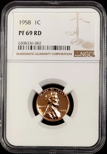 1958 Proof Lincoln Cent certified PF 69 RD by NGC! 