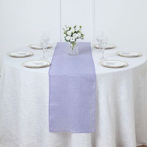 LAVENDER 14"x108" Faux Burlap Polyester TABLE RUNNER Party Home Decorations - Picture 4 of 7