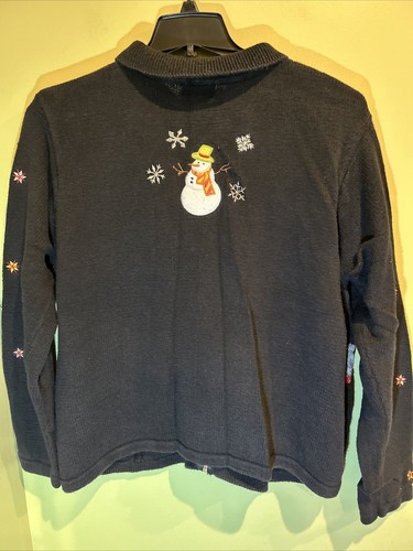 Designers Originals Studio Damen XL schwarz Pullover Schneemann Urlaub Weihnachten - Bild 2 von 9