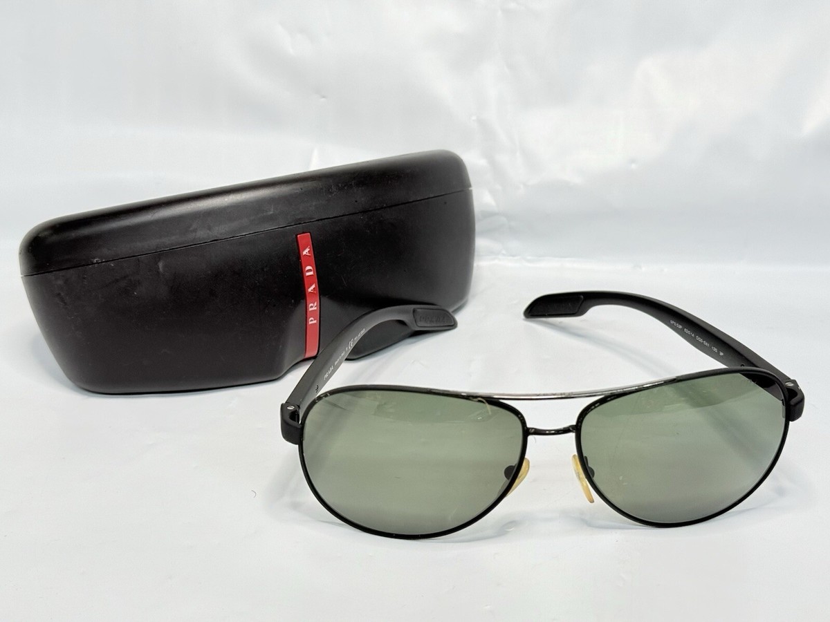 PRADA Sport aviator sunglasses SPS 53P 62-14 DG0-5X1 135 3P Matte Black |  eBay