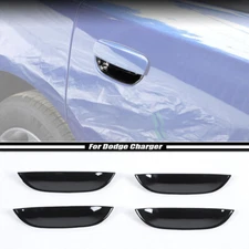 For 2011-2023 Dodge Charger Gloss Black Exterior Door Handle Bowl Cover Trim 4P