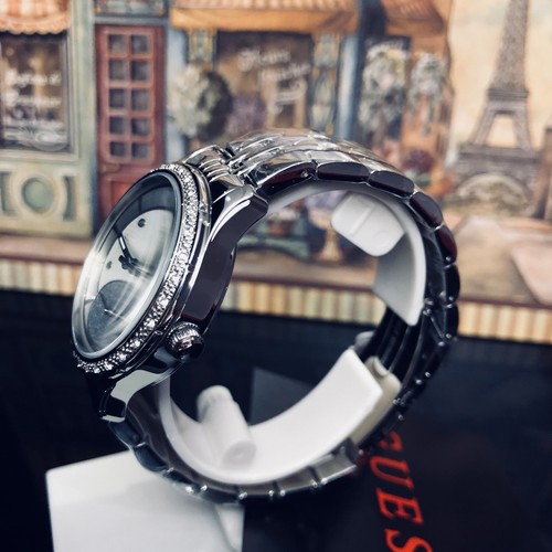AUTHENTIC GUESS LADIES' WHITNEY WATCH SILVER TONE RRP:$399 Brand New - Picture 6 of 12