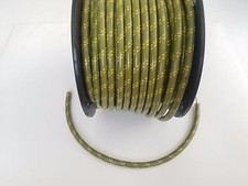7mm Copper Core Braided Cloth Green With Yellow Tracers Spark Plug Wire By Foot 7mm Copper Core Braided Cloth Green With Yellow Tracers Spark Plug Wire By Foot