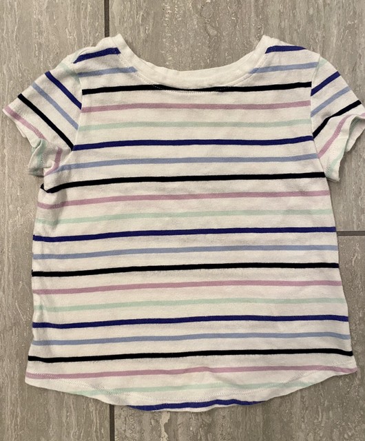 Old Navy Toddler Girls Purple/navy/aqua Stripe Short Sleeve Shirt 3T Excellent Old Navy Toddler Girls Purple/navy/aqua Stripe Short Sleeve Shirt 3T Excellent