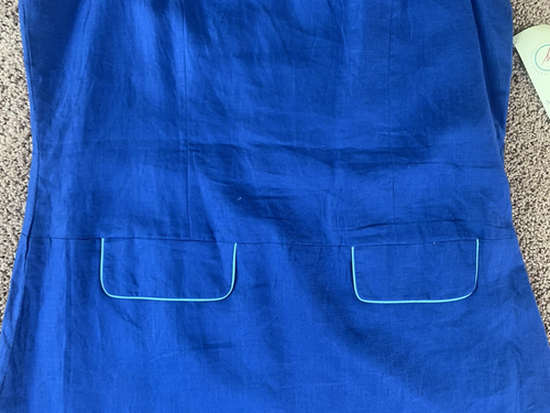 Vintage New MERONA Blue Lined Linen Sleeveless Dress-Size XL - Picture 4 of 5