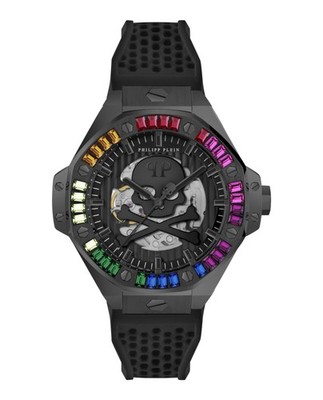 Philipp Plein Mens  Black 46mm Strap Fashion Watch