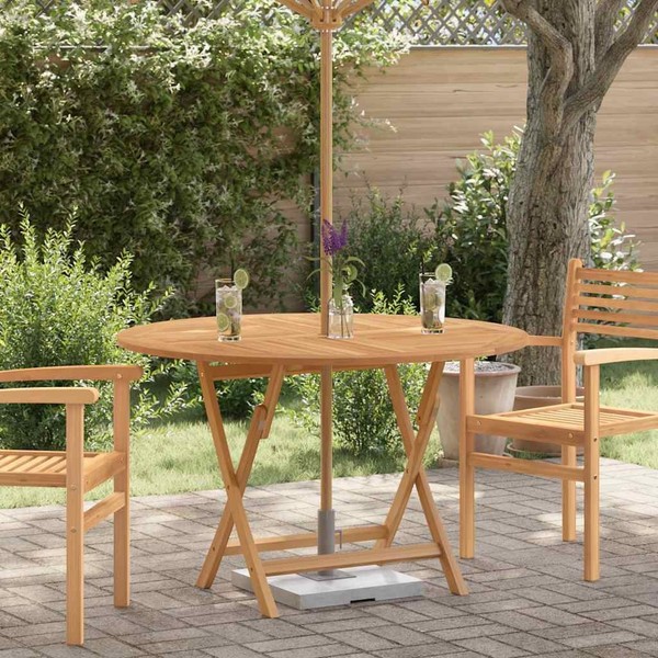 Gartentisch Klappbar Ø 110X75 Cm Massivholz Teak-image