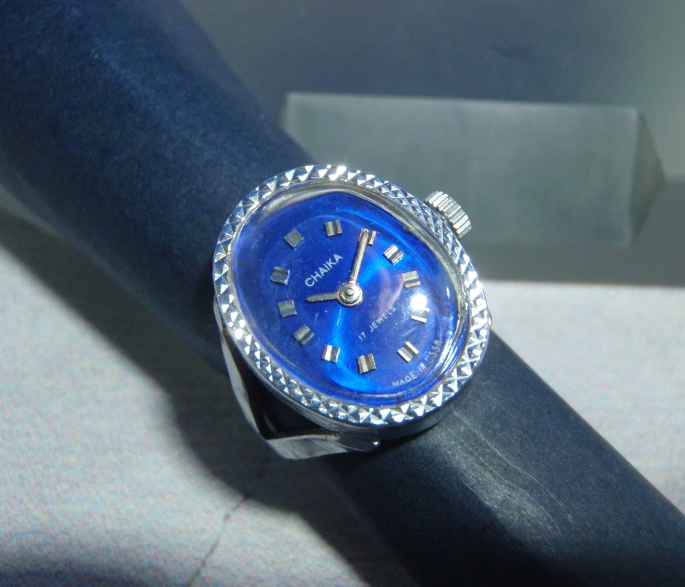 Anillo Reloj CHAIKA Vintage URSS Mujer Damas Mecánico Reparado Raro Original Foto 3 de 4