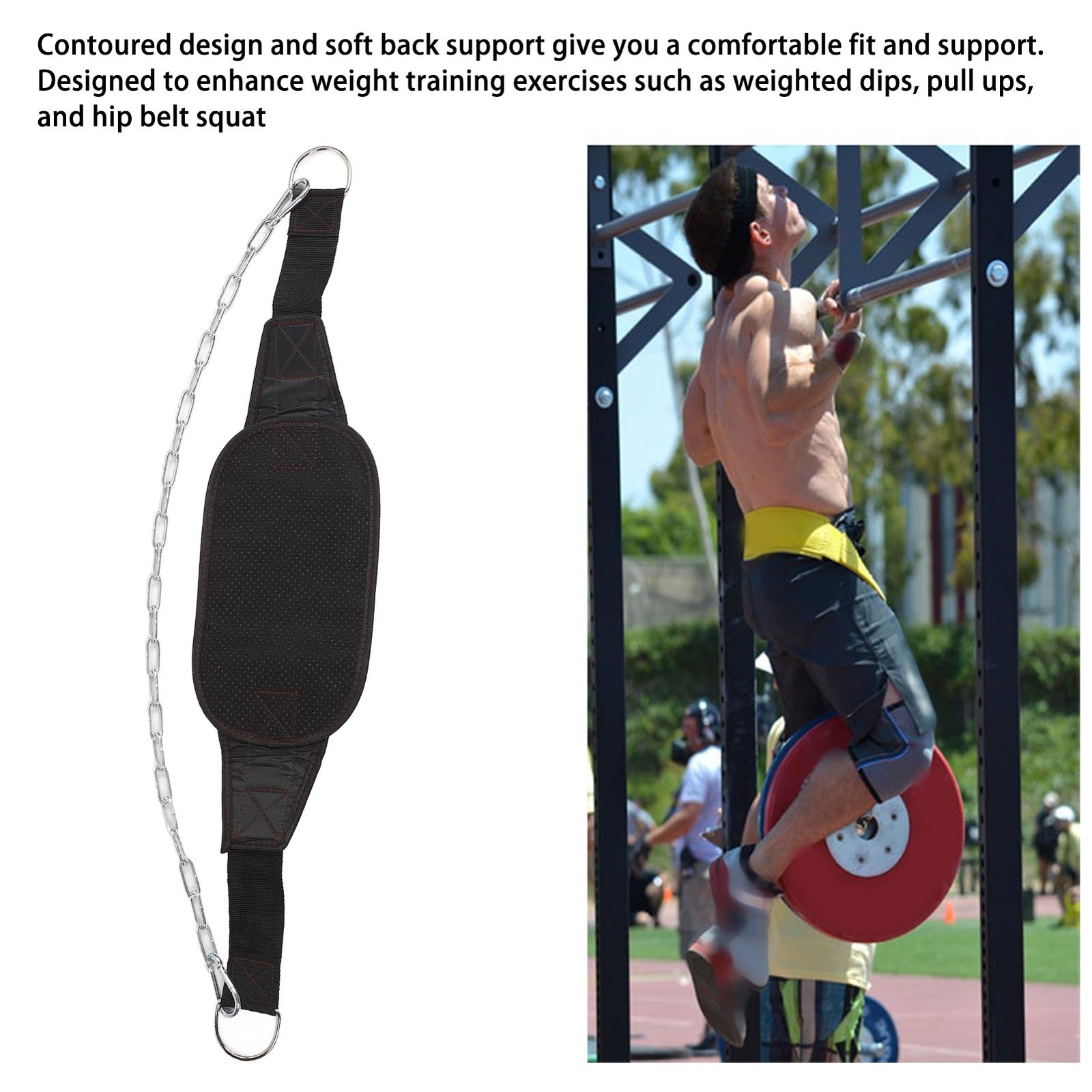 Weighted Dip Belt With Thickened Chain Strength Training For Pull Up Weightlift