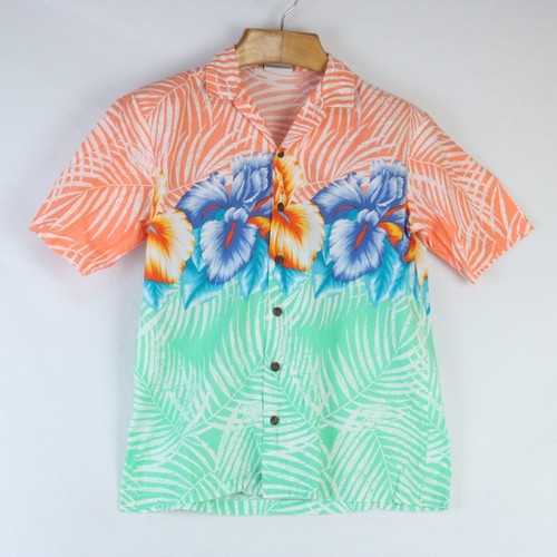 VTG MAUI TRADING VIBRANT PARADISE PALM FLORAL HAWAIIAN SHIRT M