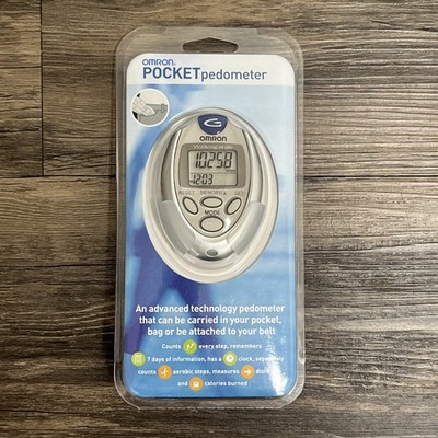 New Omron HJ-112 Pocket Pedometer Walking Style Dual Sensor Step Counter Silver!