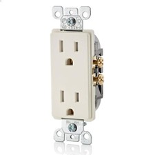 15 Amp Decora Tamper-Resistant Duplex Electrical Wall Outlet, 10 Pack, , Ligh...