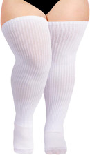 plus Size Thigh High Socks for Thick Thighs- Womens Knit Cotton Extra Long over