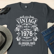 Mens 50th Birthday Gift For Him T Shirt, 1976 All Original Parts, Born in 1976