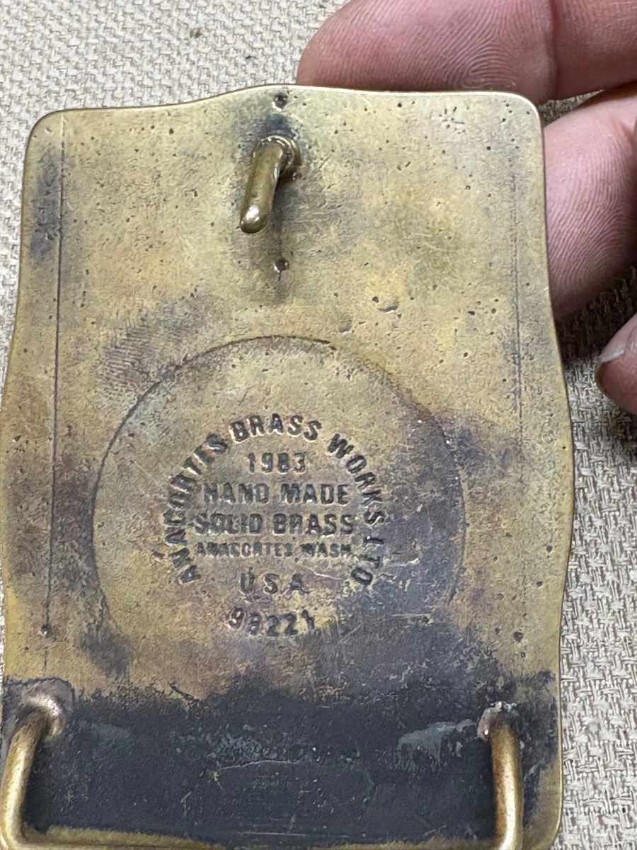 The Tanner Companies Belt Buckle Solid Brass 1983 Yuma Parker View 4