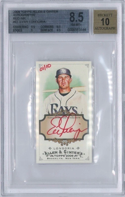 Evan Longoria Autographed Baseball Sports Trading Cards