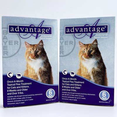 2-6 Pack Advantage Bayer Once-A-Month Tolpical Flea Treatment Cats Kitten 9 Lbs