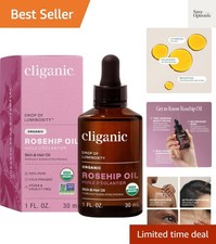 Organic Rosehip Seed Oil for Face, 100 Pure Natural Cold Pressed Unrefined...