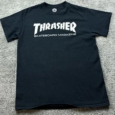 Thrasher Shirt Mens Medium Black Skateboard Magazine Logo Graphic Tee Skate