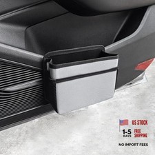 Car Trash Can, Foldable Multifunctional Hanging Storage Box Trash Can with grey