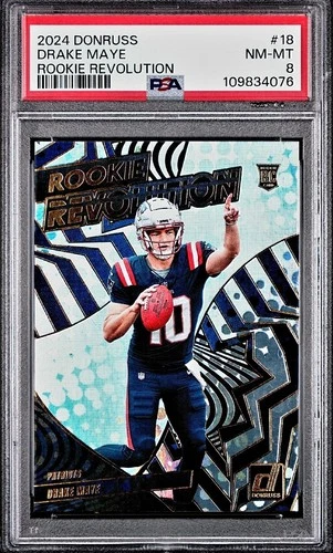 2024 Drake Maye Panini Donruss Rookie Revolution #18 RC PSA 8 MINT Patriots 🔥