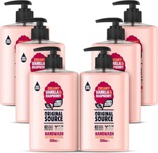 6 xOriginal Source Creamy Vanilla & Raspberry Antibacterial Handwash 300ml 4.72 per litre