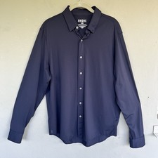 Rhone Shirt Men L Classic Fit Commuter Button Up Performance Italian Fabric Navy