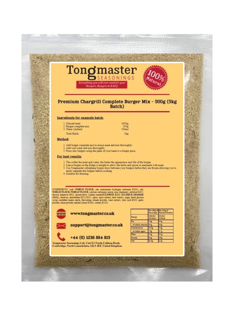 Premium Chargrill Complete Burger Mix - 500g