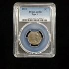 1913 Type 1 Buffalo Nickel PCGS AU58 – Near Mint State Silver-Free 5C