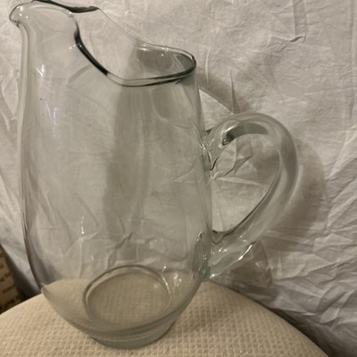 Vtg Libbey 10  Crystal Glass Sangria pitcher Ice Guard Mouth 2.5 Quarts MCM