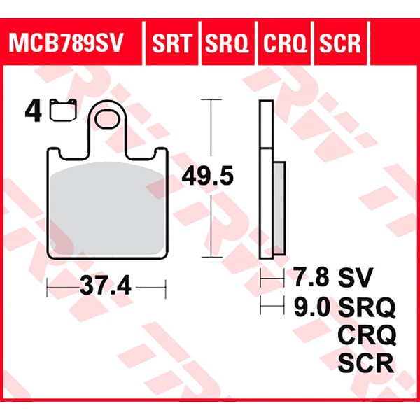 Trw Bremsbelag Sinter Road (FüR: Kawasaki Z 750 R Abs ZR750P 11-12 Vorne )-image