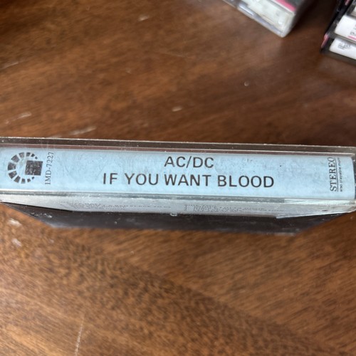 AC DC IF YOU WANT BLOOD CASSETTE TAPE PAPER LABEL NO BARCODE MIDDLE EAST IMB EX - Picture 3 of 9