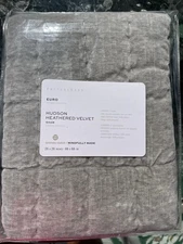 BWT Pottery Barm Pillow Sham Hudson Feathered Velvet Euro 26x26