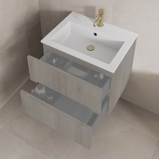 Image of 810 x 460mm Bathroom Recessed Basin Sink Modern 1 Tap Hole White Stone Resin