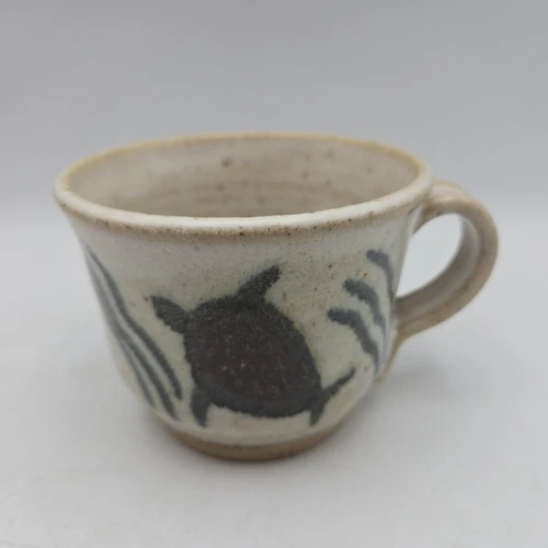 Studio Art Pottery Coffee Mug w/ Sea Turtle Design | Souvenir Piece Kauai?