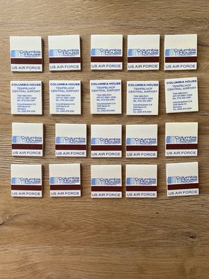 20 Vintage Matchbook Columbia House Platz der Luftbrücke 4 - US Air Force Berlin