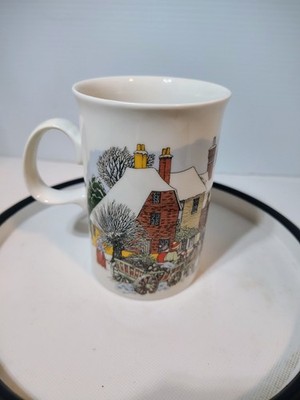 Dunoon ''Winter Village Scene / Christmas Past''Mug By Sue Scullard Fine Bone...
